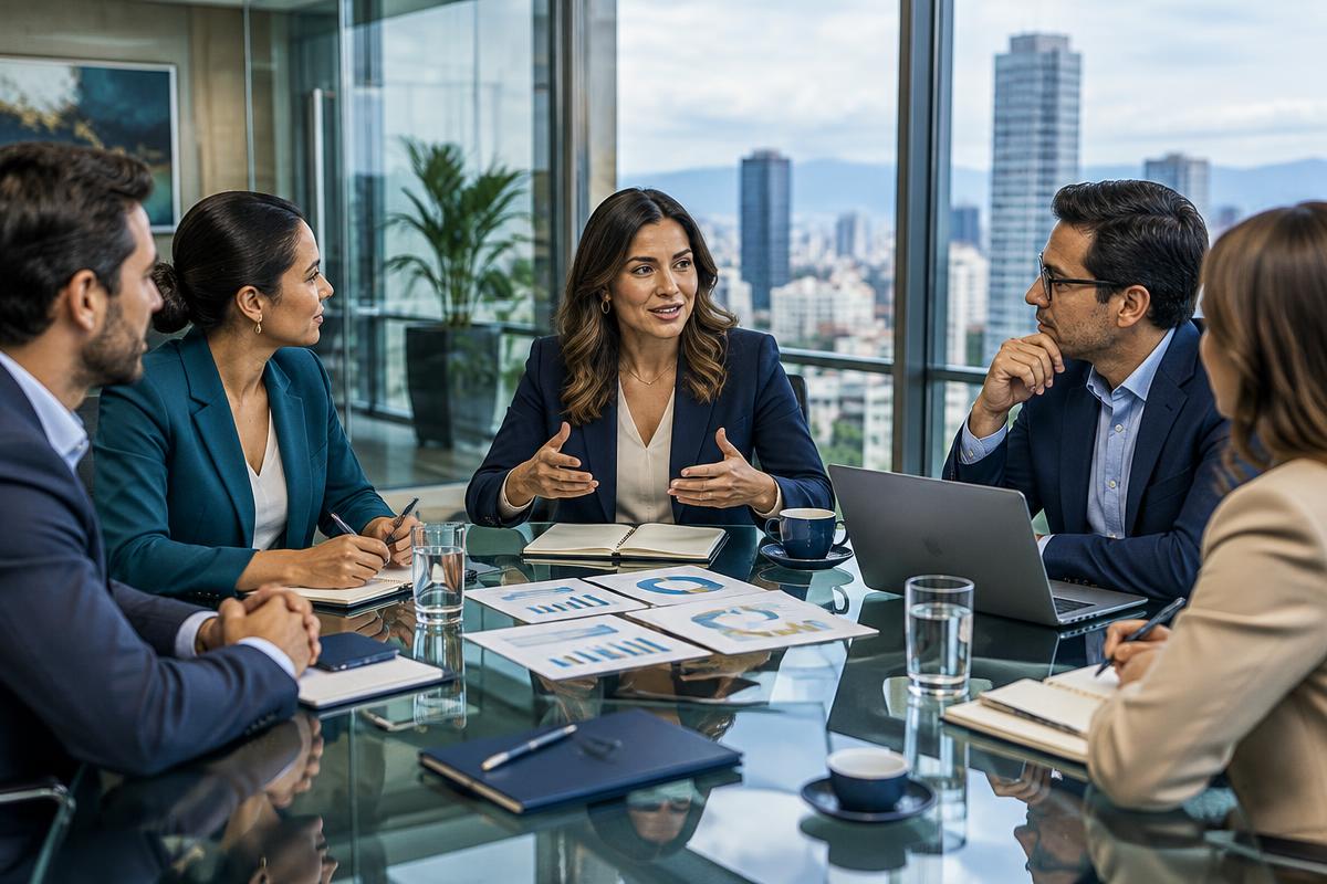 Equipo empresarial del sector servicios profesionales