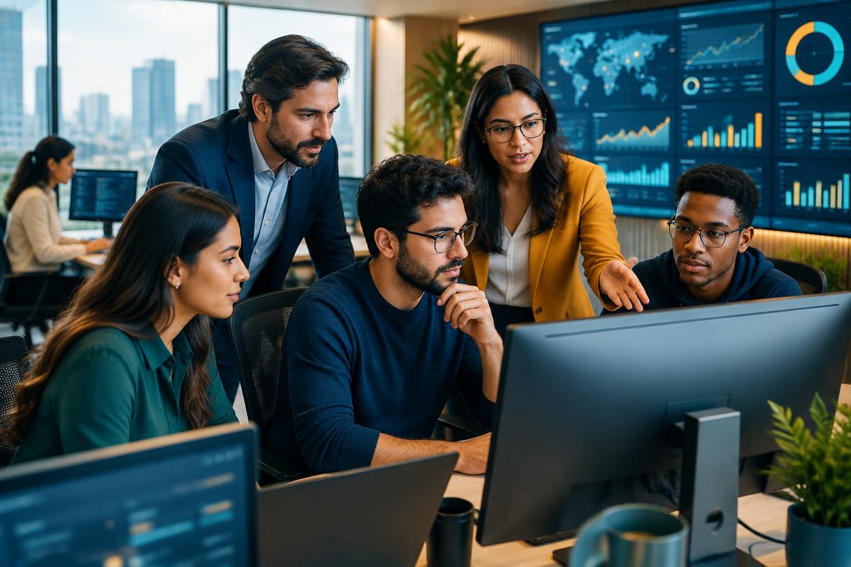 Equipo empresarial del sector tecnología